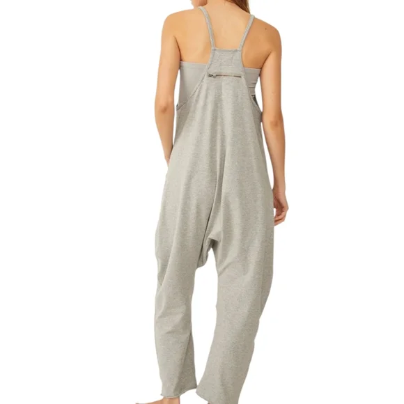 Women's Free People Movement Hot Shot Onesie Heather Grey Medium Soft & Comfy - Picture 7 of 8